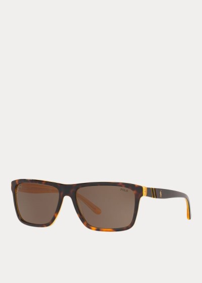 Men's Polo Ralph Lauren Striped Rectangular Sunglasses | 803951BOM